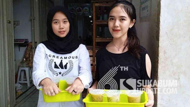 Keren! Demi Bantu Ekonomi Keluarga, Dua Gadis Cantik Ini tak Malu Jualan Es Cendol di Pasar